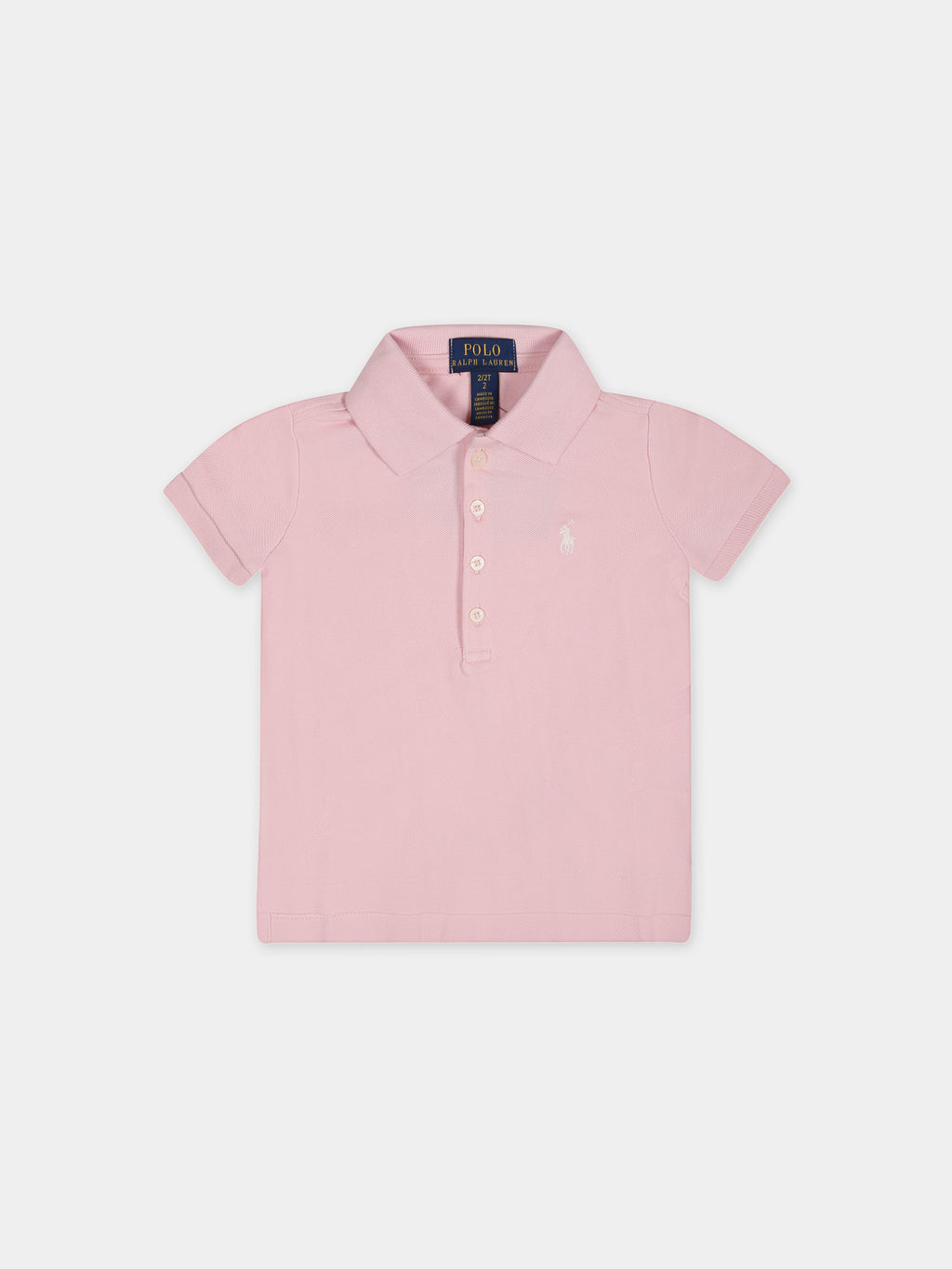 Polo rose pour bébé fille avec poney